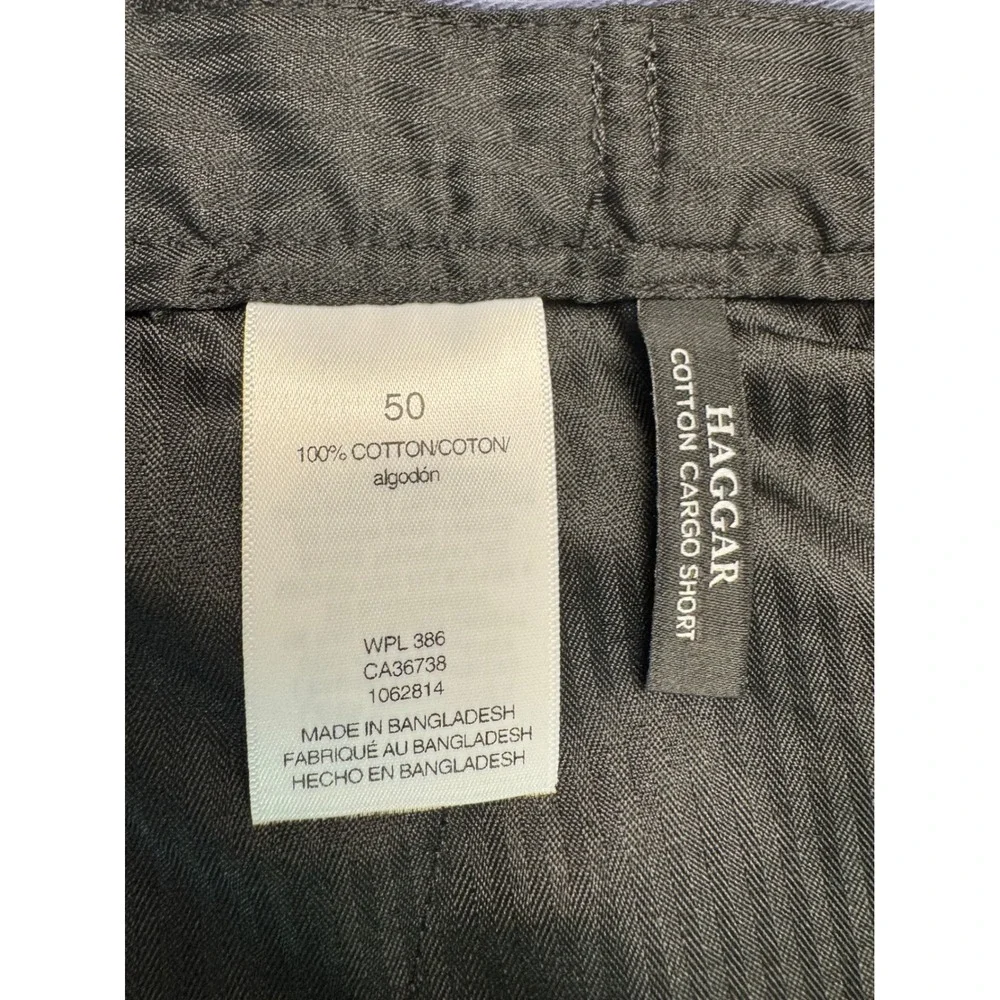 Haggar Big & Tall Cotton Cargo Shorts Mood Indigo Blue 50W NEW